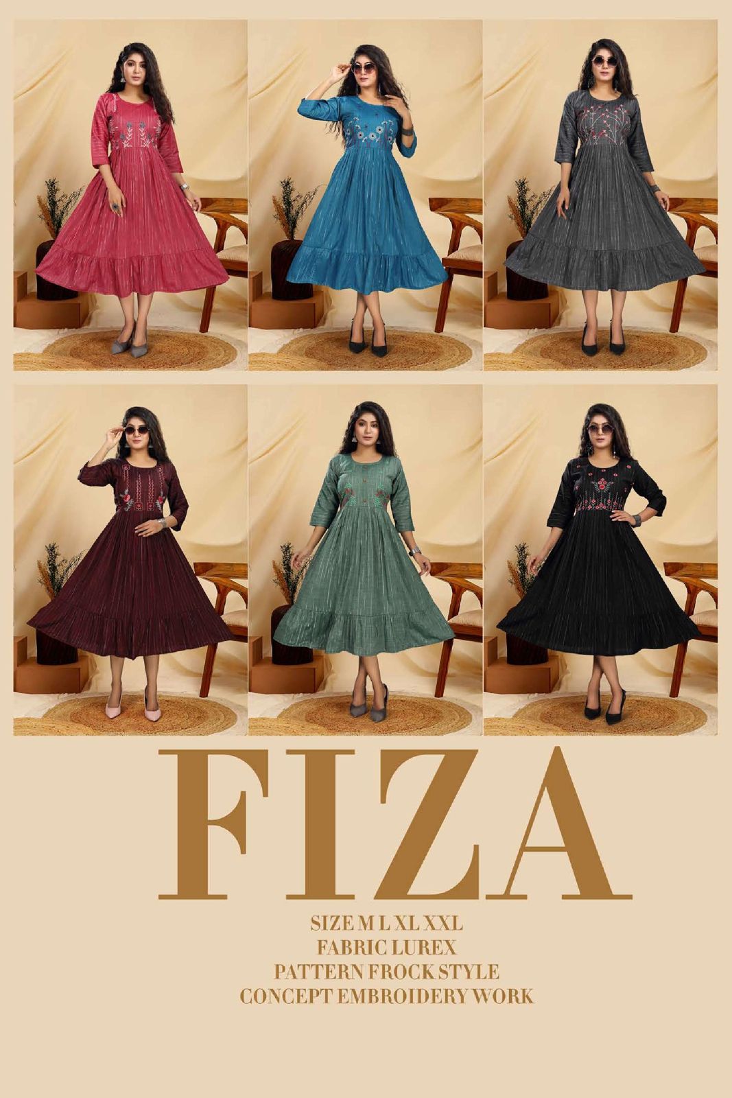 New Riyaa Fiza 1 Fancy Casual Wear Rayon Embroidery Kurti Collection
